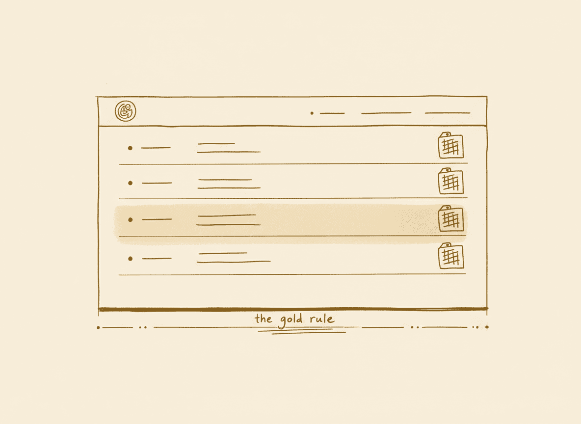 A stylized ledger showing fixed-price subscription rows with one row highlighted — editorial line illustration